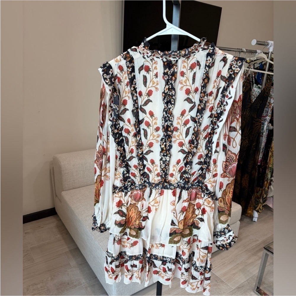 Farm Rio: Cream Berry Garden Mini Dress - Picture 4 of 13
